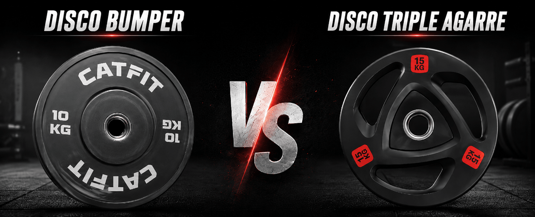 Diferencia entre discos bumper y discos de triple agarre - catfit