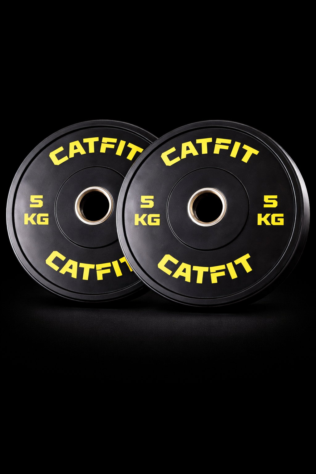 Par de Discos Bumper Olímpicos CATFIT 5 kg – 50 mm para Barras Olímpicas | Alta Resistencia