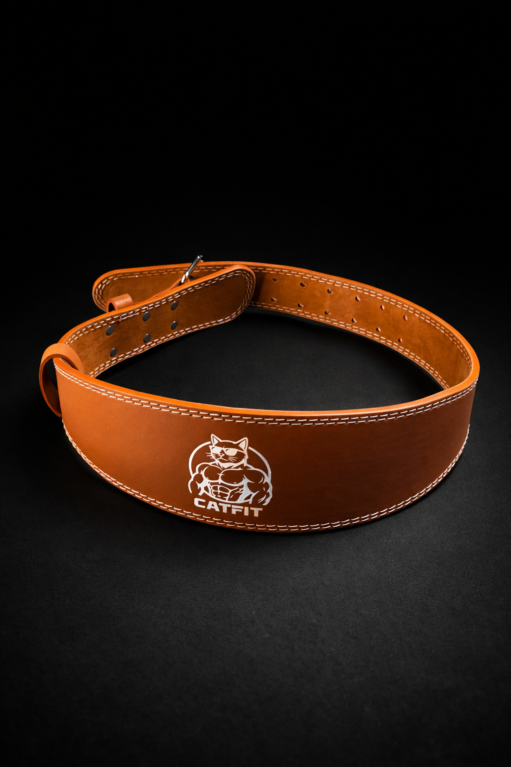 Cinturón de Levantamiento de Pesas CATFIT de Cuero – Soporte Lumbar Profesional