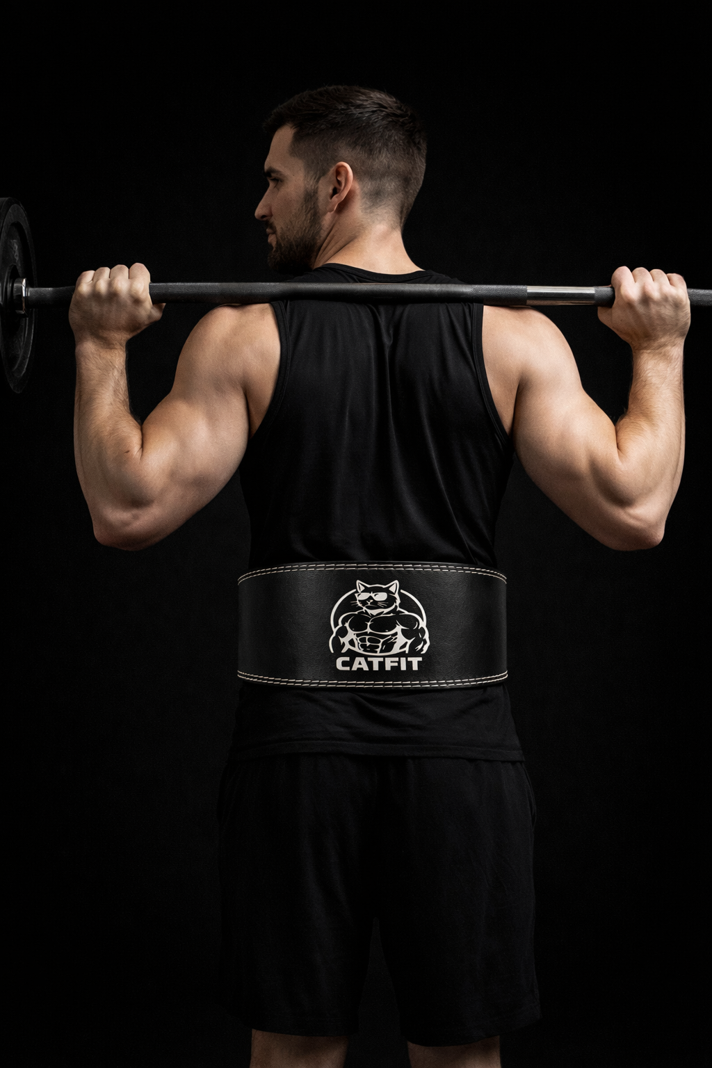 Cinturón de Levantamiento de Pesas CATFIT de Cuero – Soporte Lumbar Profesional