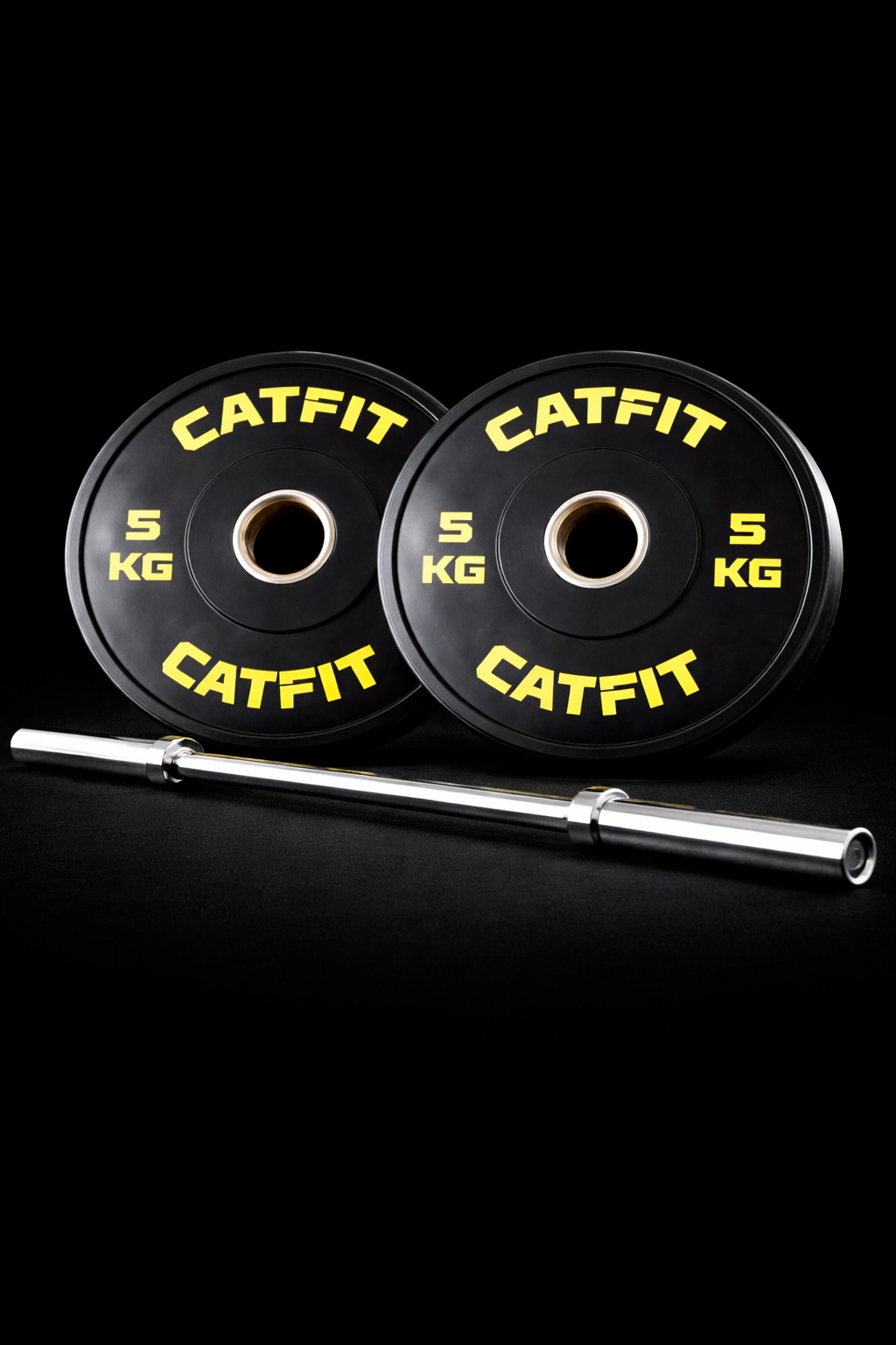 Pack de 10 kg disco olimpico bumper + Barra olimpica de 20 kg 2.20 mts