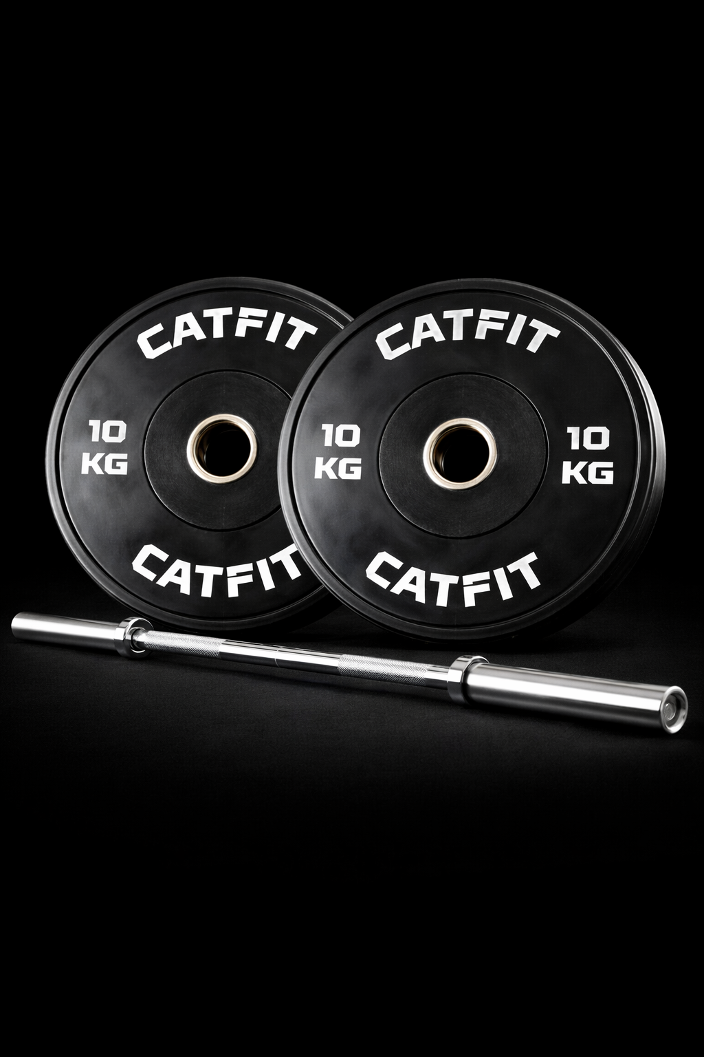 Pack de 20 kg disco olimpico bumper + Barra olimpica de 20 kg 2.20 mts