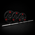 Combo Barra Olímpica 2,20 m + 70 kg en Discos Triple Agarre CATFIT