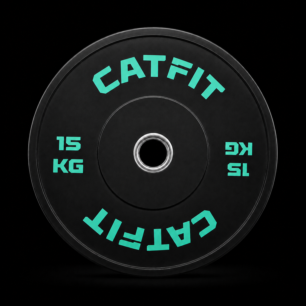 Par de discos bumper CATFIT 15 kg para barra olímpica