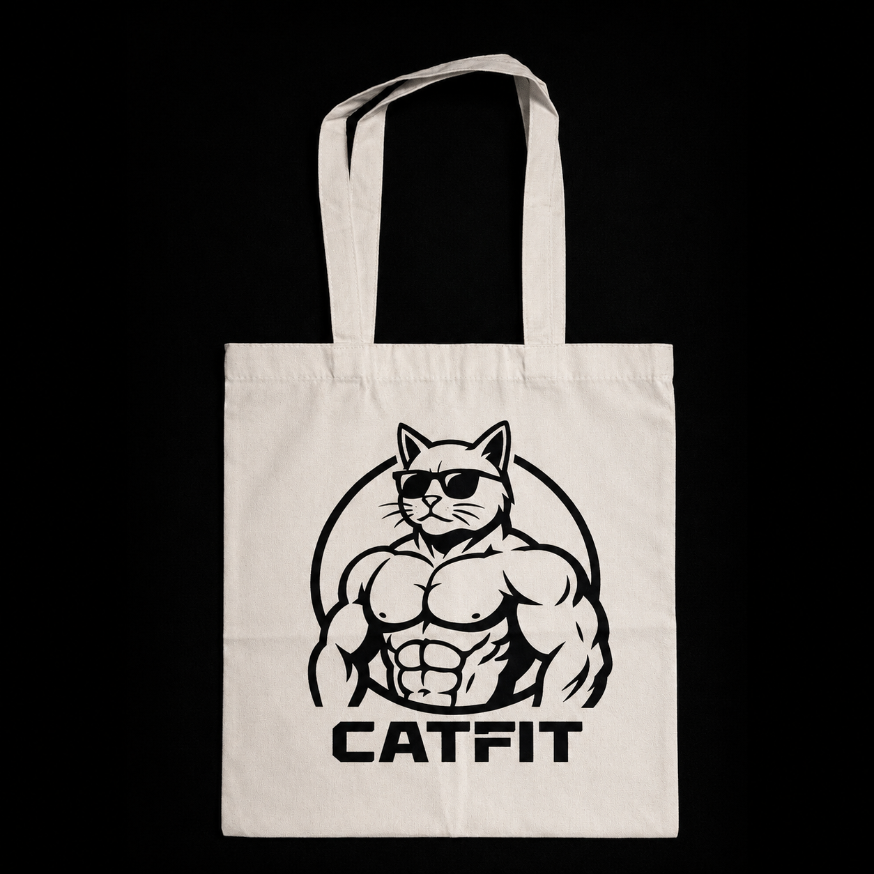 Totebag Beige CATFIT para Gym | Bolso de Tela Resistente para Entrenamiento y Uso Diario