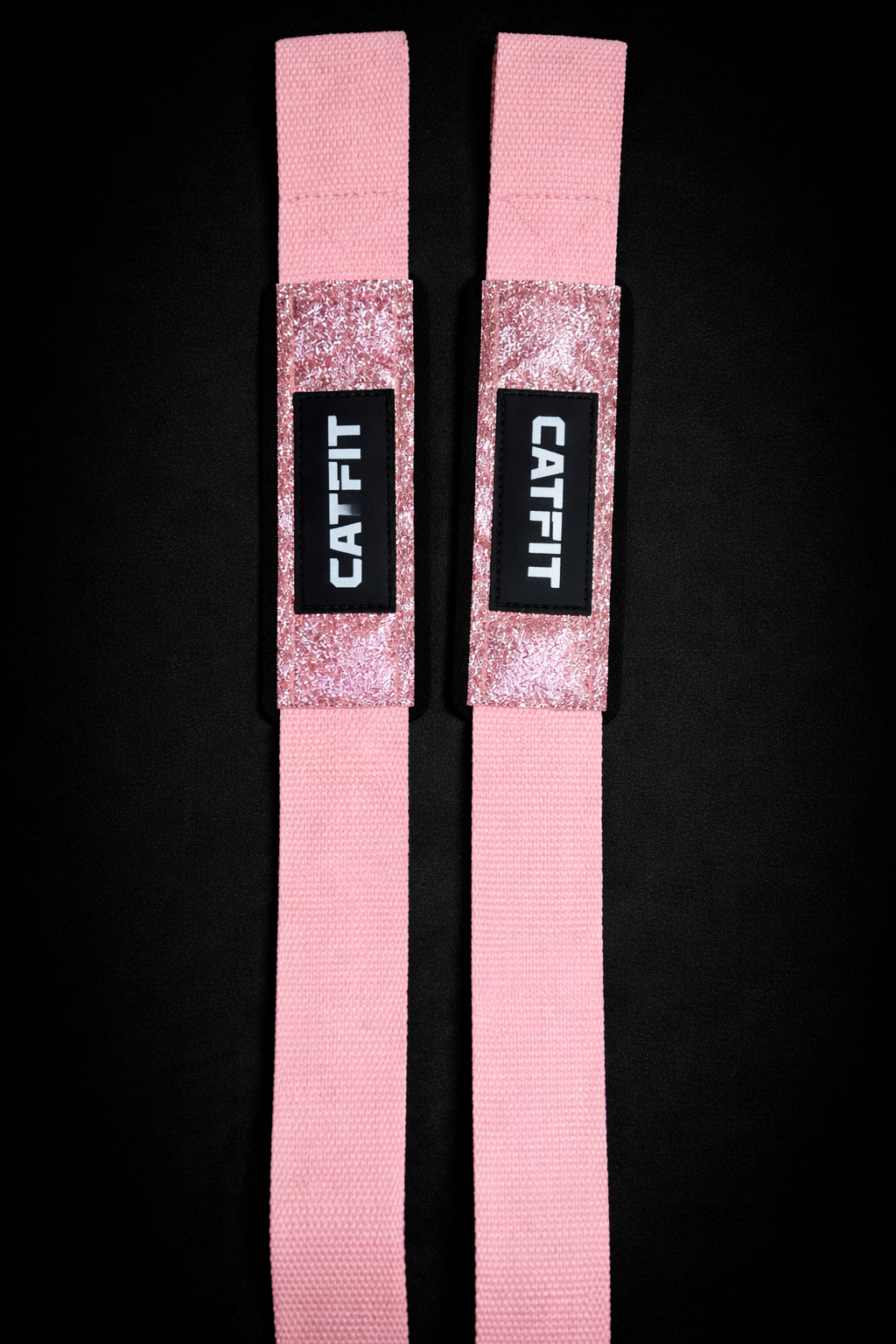 Straps de Levantamiento CATFIT con Glitter | Muñequeras para Peso Muerto y Espalda