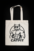 Totebag Beige CATFIT para Gym | Bolso de Tela Resistente para Entrenamiento y Uso Diario