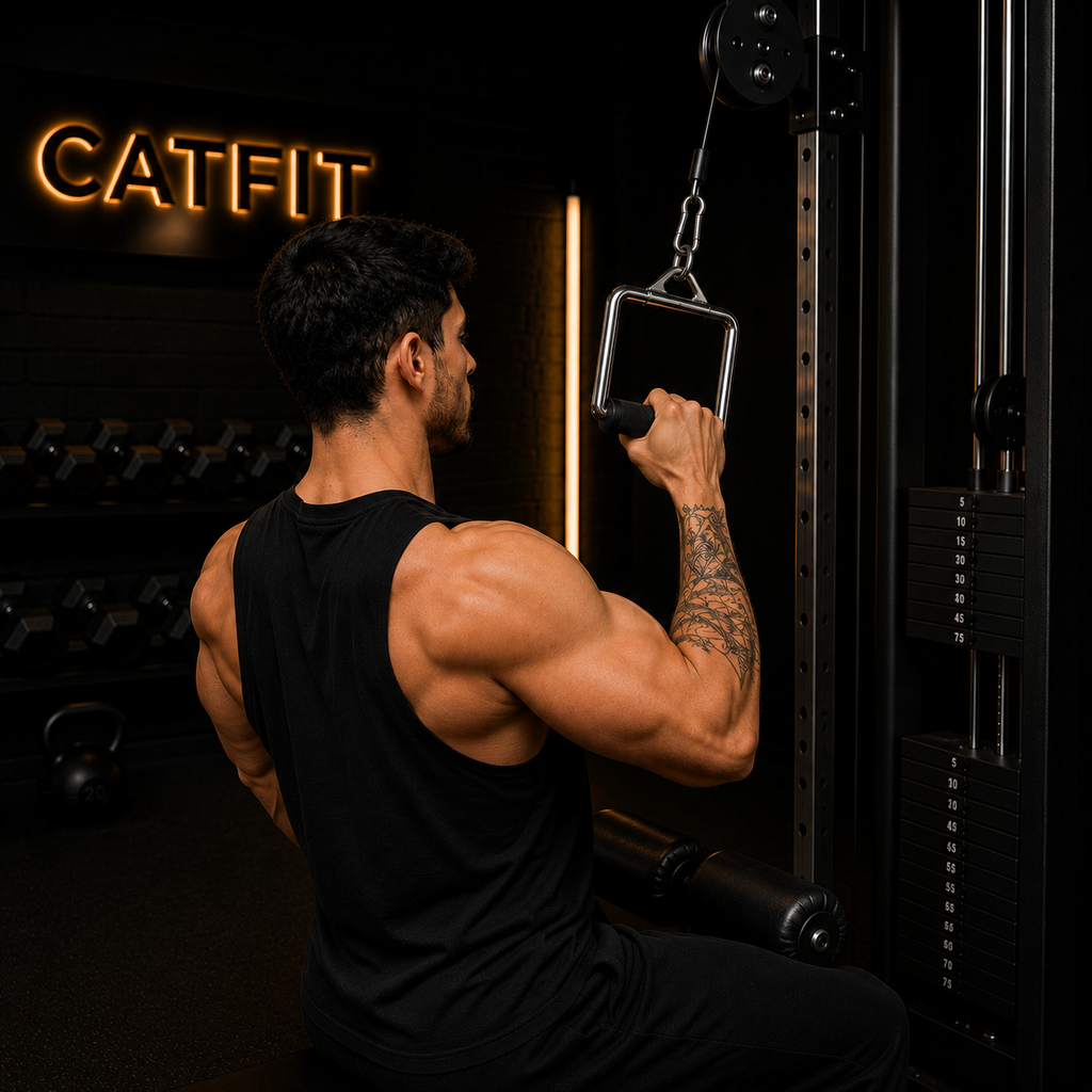 Agarre Individual en D para Polea CATFIT | Mango Giratorio Antideslizante
