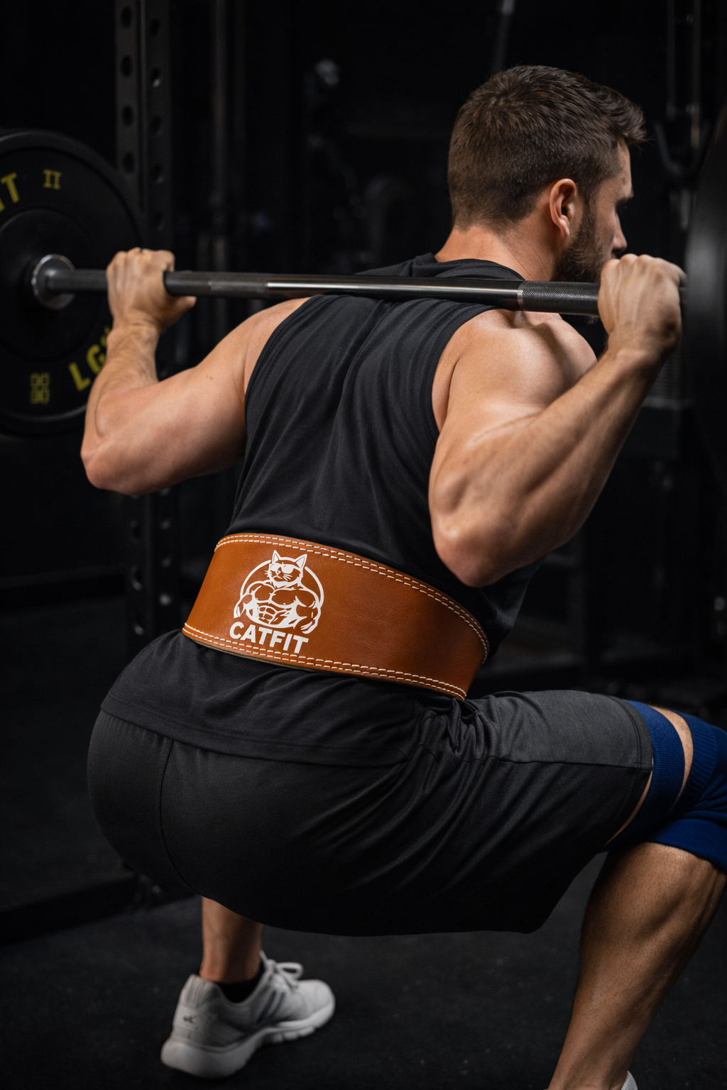 Cinturón de Levantamiento de Pesas CATFIT de Cuero – Soporte Lumbar Profesional