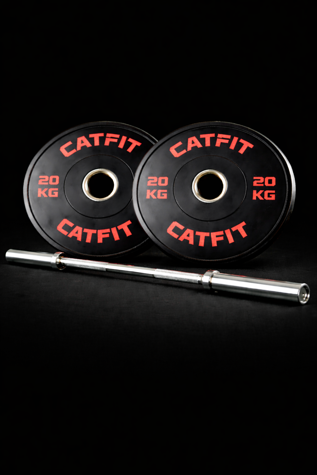 Pack de 40 kg disco olimpico bumper + Barra olimpica de 20 kg 2.20 mts