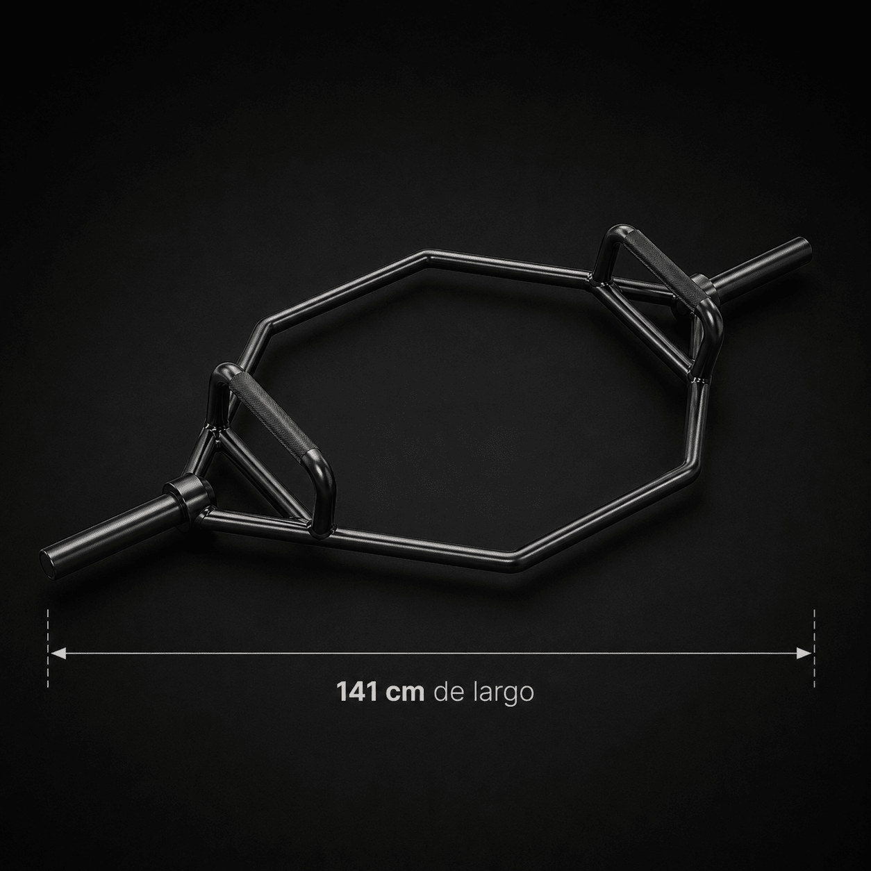 Barra hexagonal negra 141 cm para peso muerto - catfit