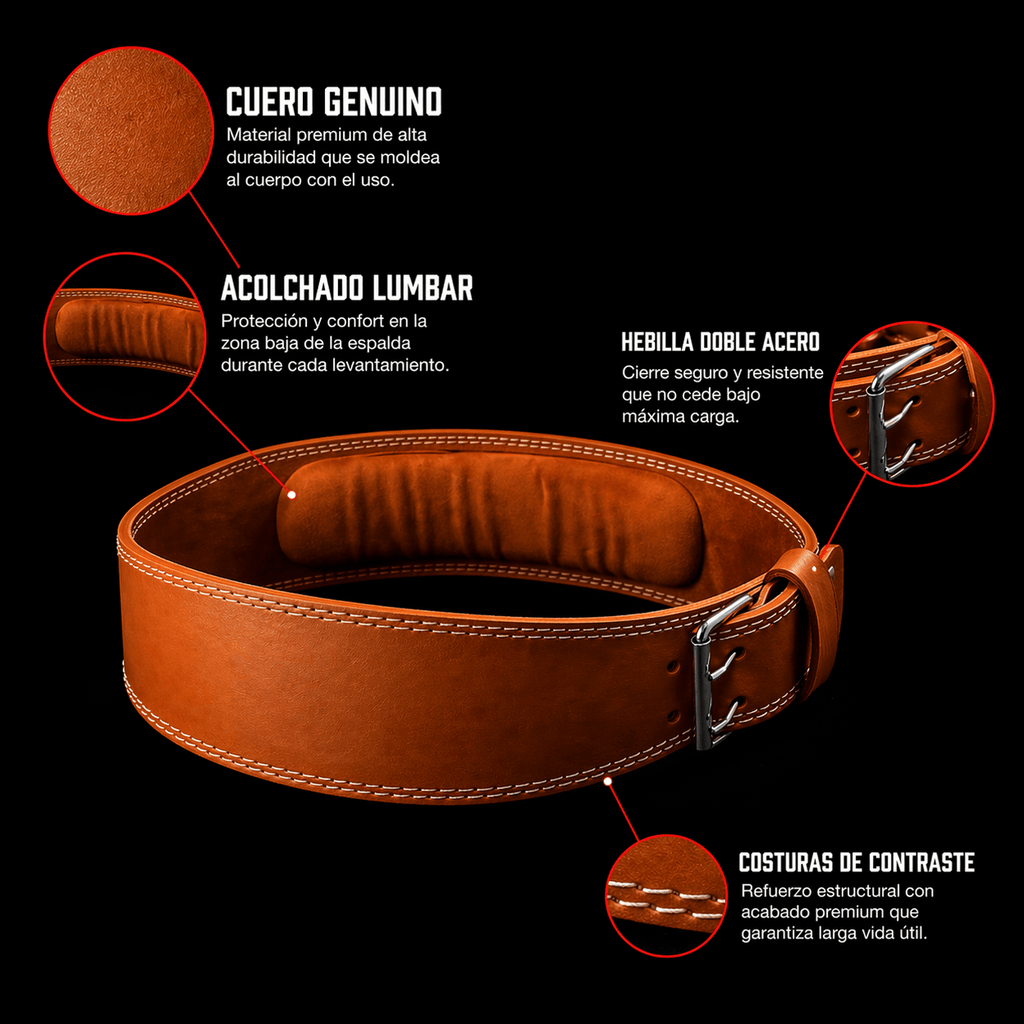 Cinturón de Levantamiento de Pesas CATFIT de Cuero - catfit