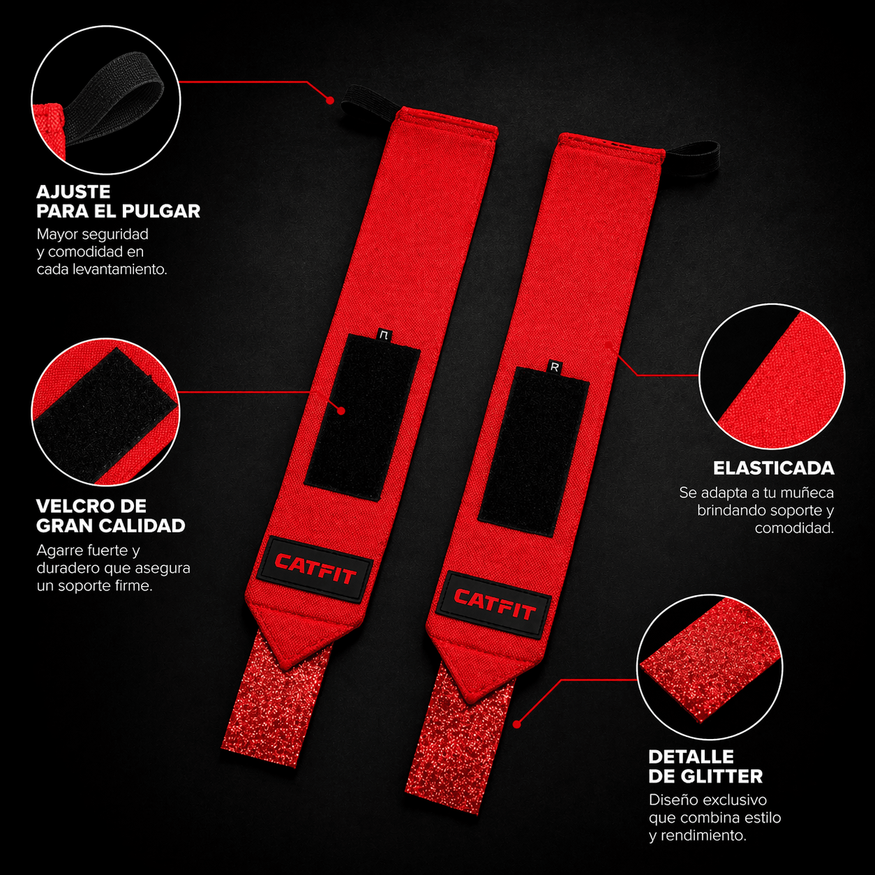 Muñequeras de Gym Ajustables | CATFIT Chile - catfit