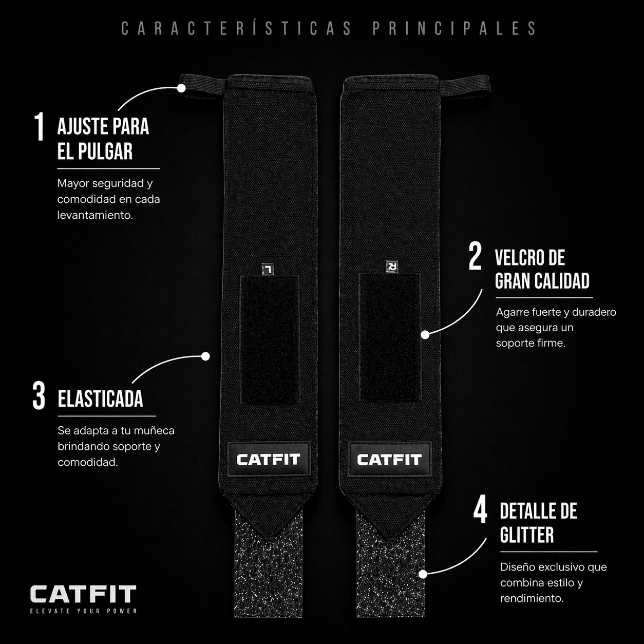 Muñequeras de Gym Ajustables | CATFIT Chile - catfit