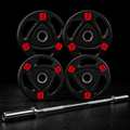 PACK 50 KG DISCOS OLÍMPICOS CATFIT + BARRA OLÍMPICA 20 KG 2,20 M - catfit