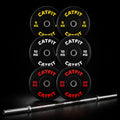 Pack CATFIT: barra olímpica 20 kg + discos bumper 70 kg + 2 seguros de barra. Todo lo que necesitas para partir tu home gym de una vez.