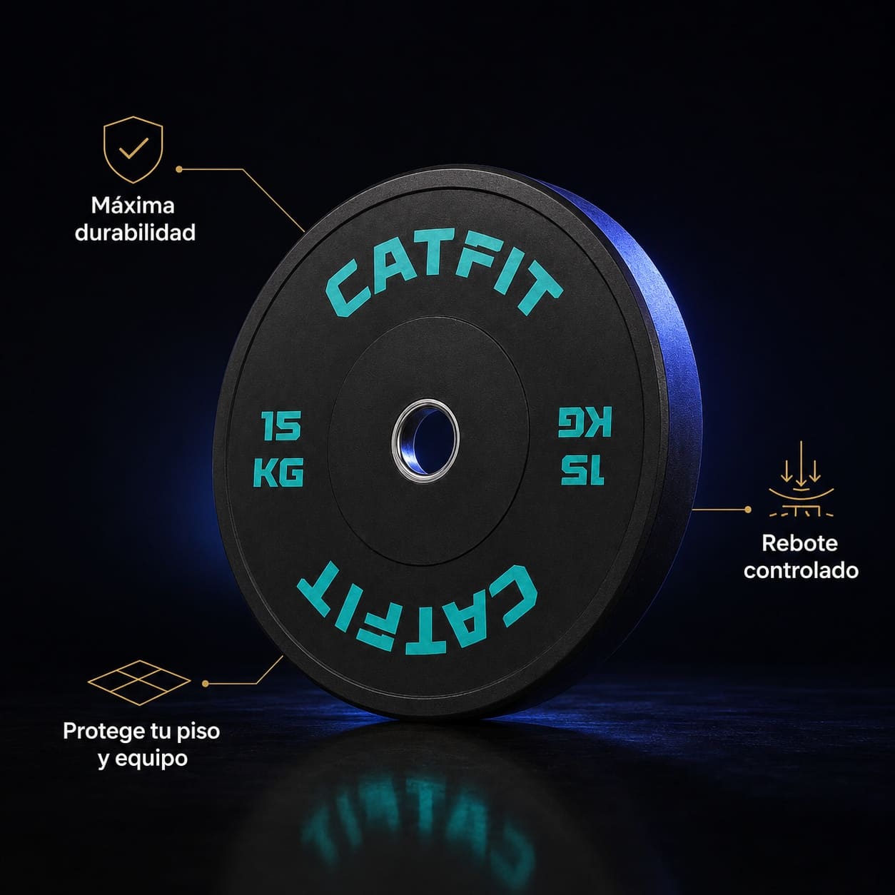 Par de discos bumper CATFIT 15 kg para barra olímpica - catfit