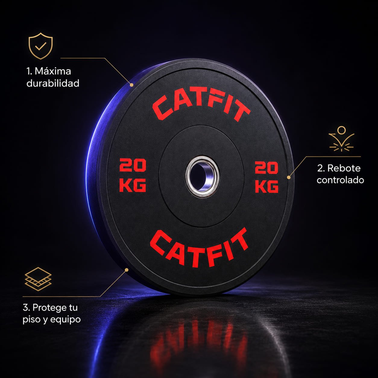 Par de discos bumper CATFIT 20 kg para barra olímpica - catfit