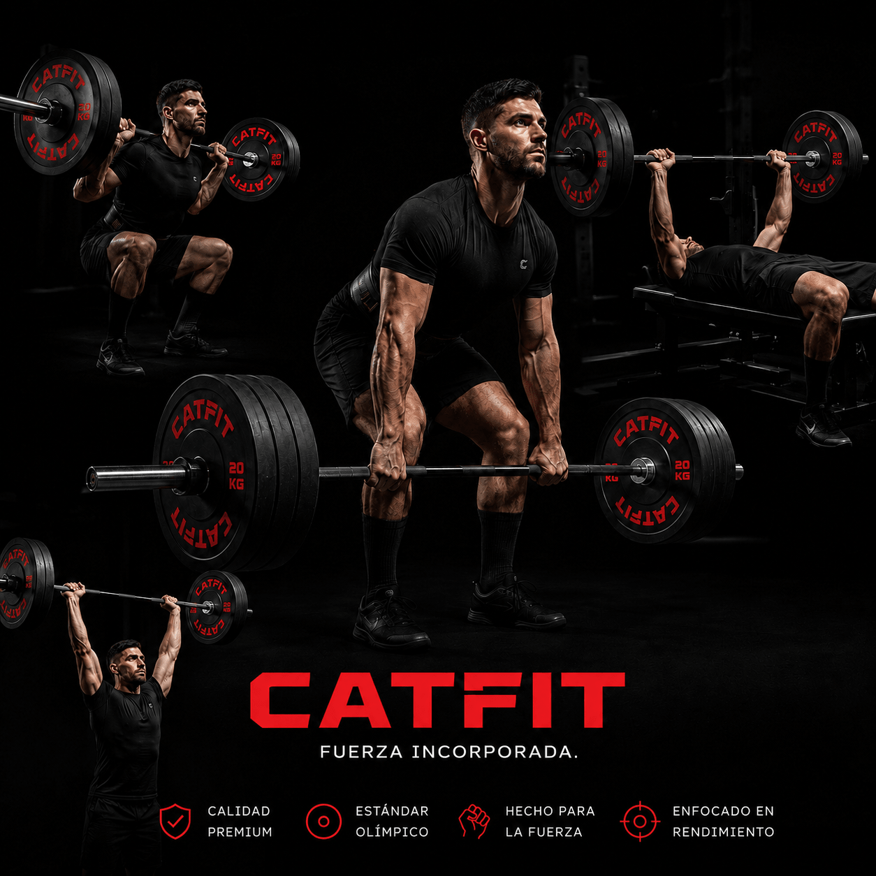 Par de discos bumper CATFIT 20 kg para barra olímpica - catfit