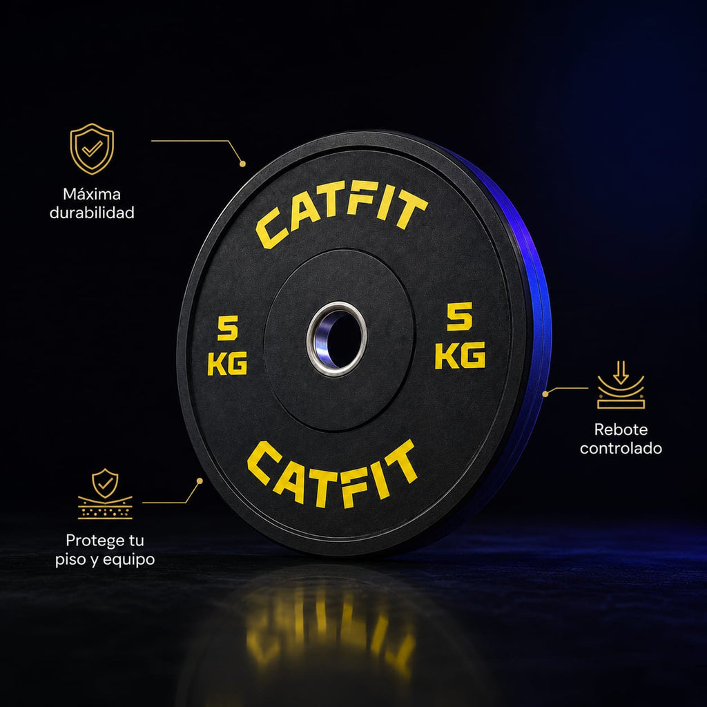 Par de discos bumper CATFIT 5 kg para barra olímpica - catfit