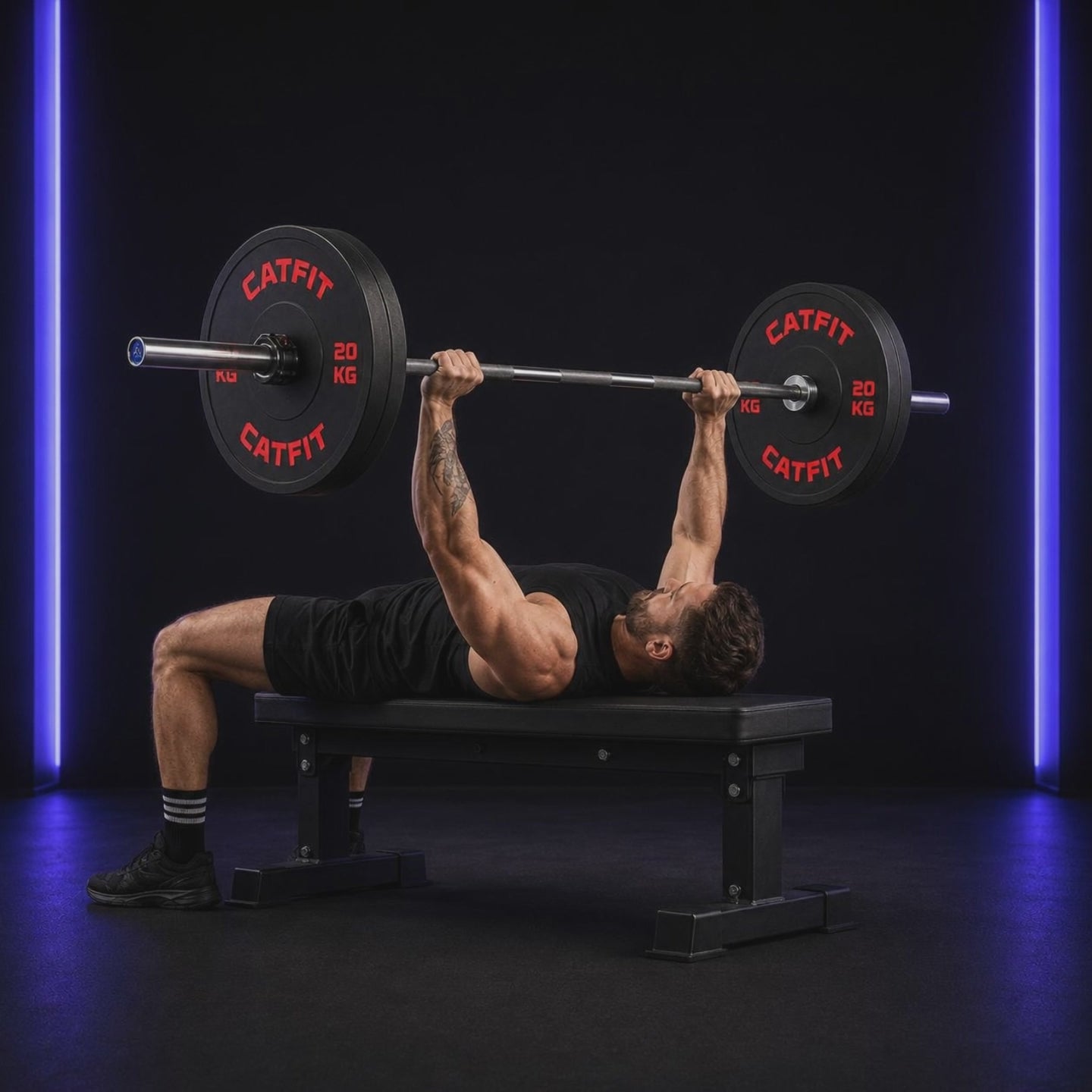 PAR DE DISCOS BUMPER OLÍMPICOS CATFIT — 20 KG C/U