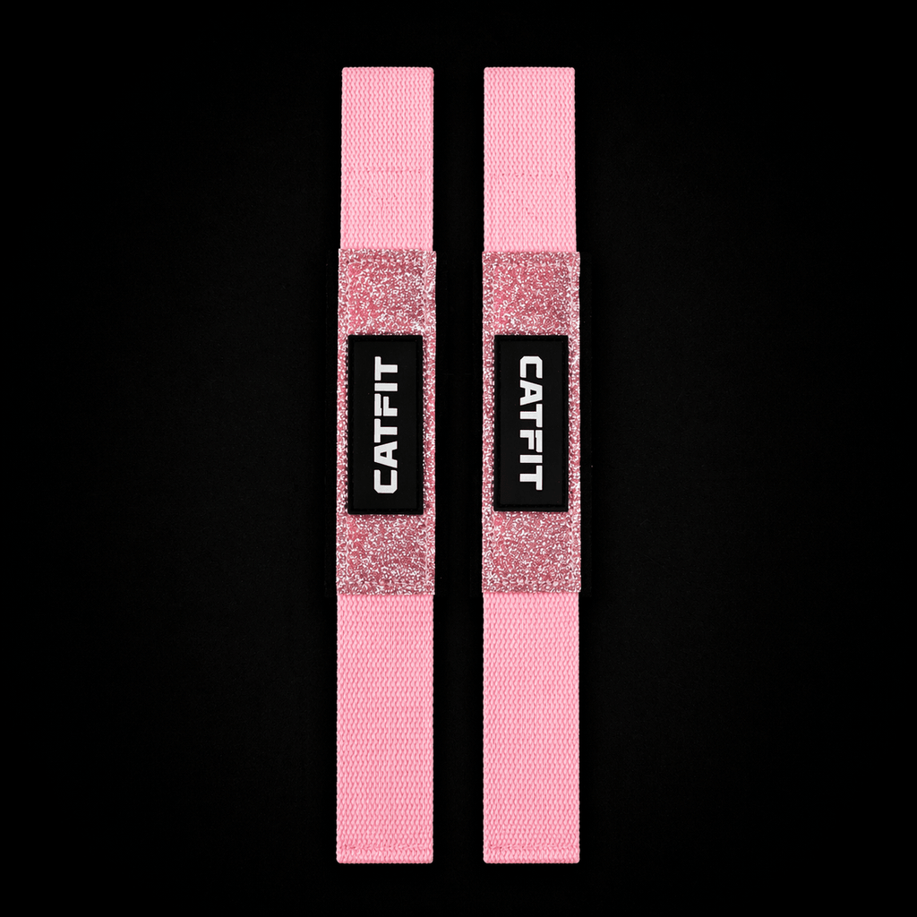 Straps de Levantamiento CATFIT con Glitter | Muñequeras para Peso Muerto y Espalda - catfit