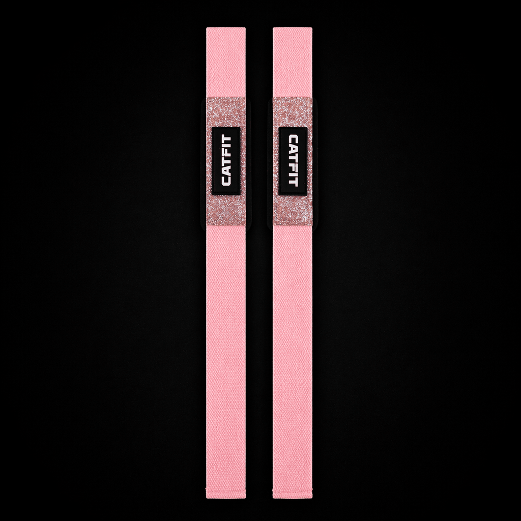 Straps de Levantamiento CATFIT con Glitter | Muñequeras para Peso Muerto y Espalda - catfit