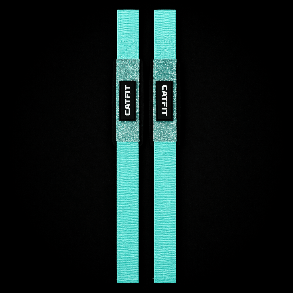 Straps de Levantamiento CATFIT con Glitter | Muñequeras para Peso Muerto y Espalda - catfit