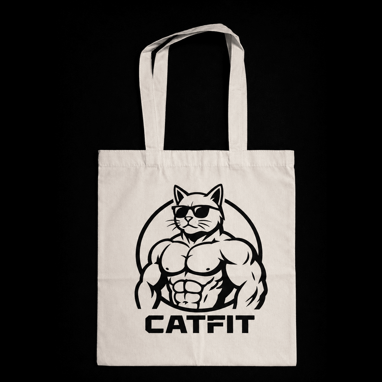Totebag Beige CATFIT para Gym | Bolso de Tela Resistente para Entrenamiento y Uso Diario - catfit