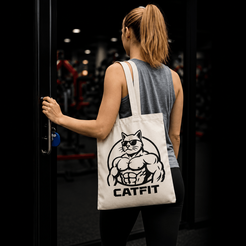 Totebag Beige CATFIT para Gym | Bolso de Tela Resistente para Entrenamiento y Uso Diario - catfit